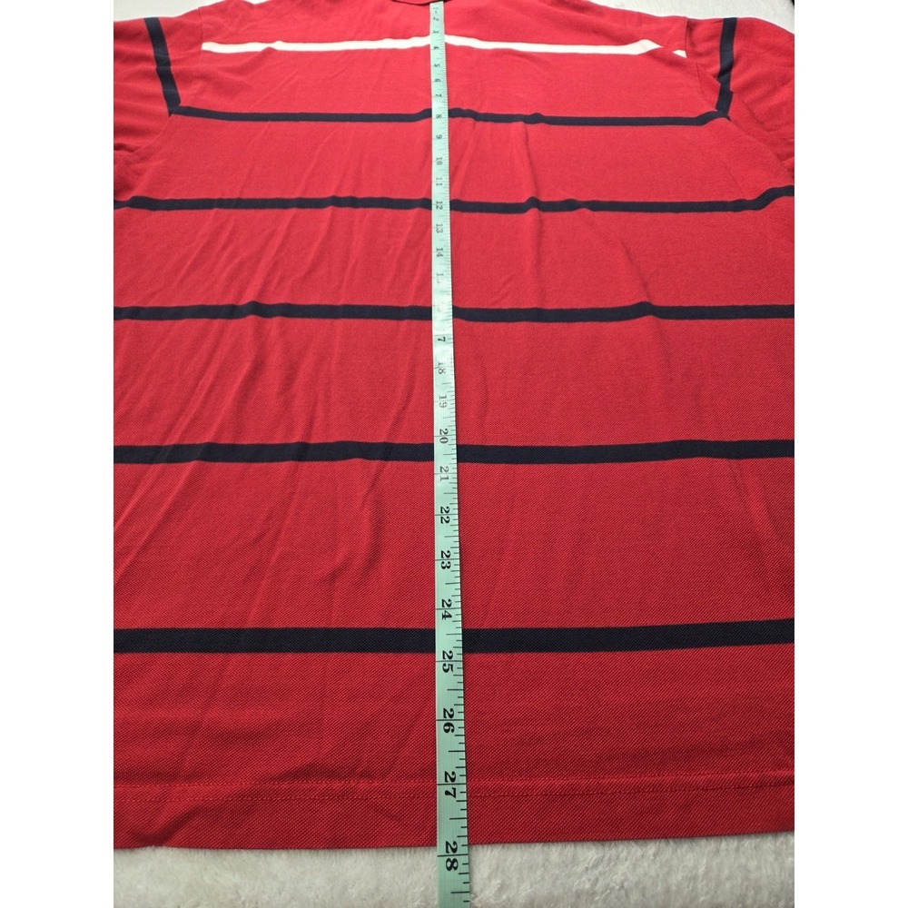LINCS David Chu Polo Shirt Mens Large Red Navy Striped 100% Cotton Classic... - Picture 8 of 8